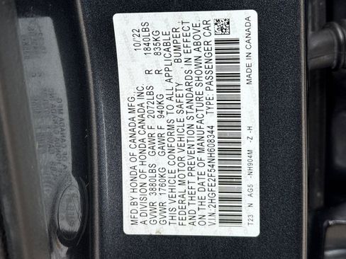 Used 2022 Honda Civic Sport image 28