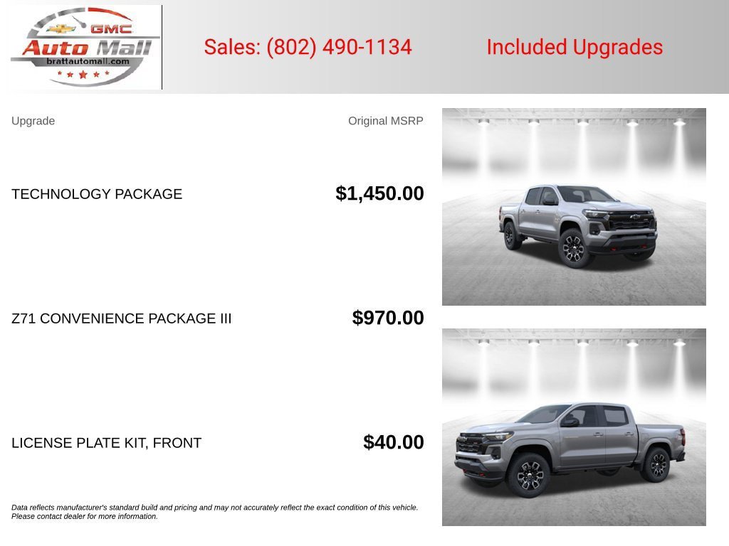 New 2026 Chevrolet Colorado Z71 w/ Technology Package AWD/4WD image 3