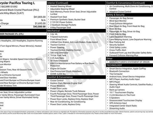 Used 2024 Chrysler Pacifica Touring-L FWD image 2