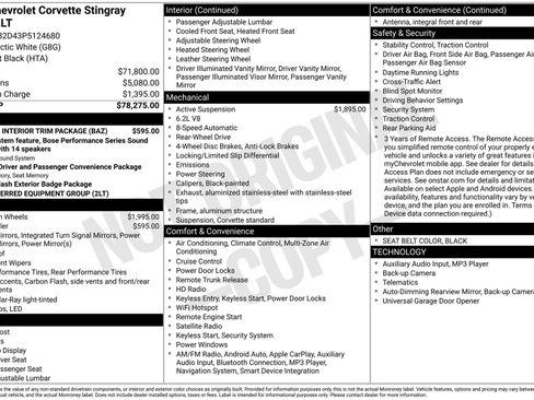 Used 2023 Chevrolet Corvette Stingray Preferred Cpe w/ Stealth Interior Trim Package image 36