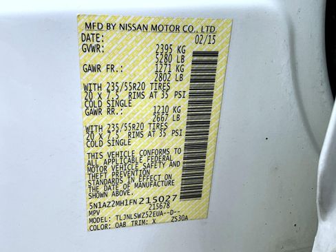 Used 2015 Nissan Murano Platinum w/ Platinum Technology Package AWD/4WD image 27
