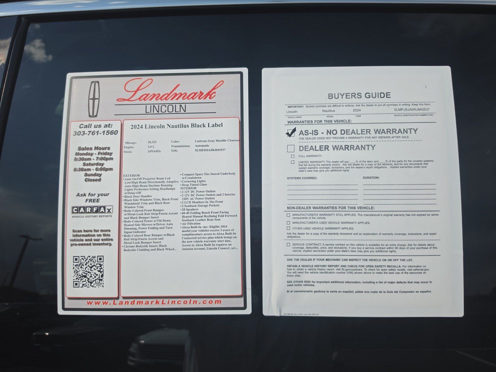 Certified 2024 Lincoln Nautilus Black Label w/ Jet Appearance Package (87T) AWD/4WD image 21