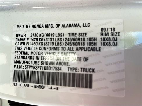 Used 2019 Honda Ridgeline RTL-E image 32