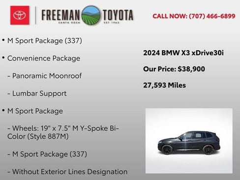 Used 2024 BMW X3 xDrive30i w/ M Sport Package AWD/4WD image 5