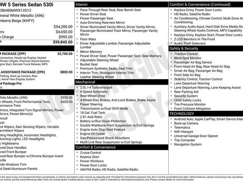 Used 2021 BMW 530i w/ Premium Package RWD image 4