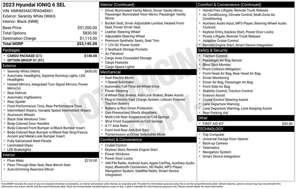 New 2023 Hyundai Ioniq 6 SEL w/ Cargo Package AWD/4WD image 2