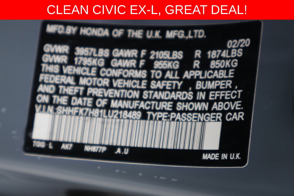 Used 2020 Honda Civic EX-L image 26