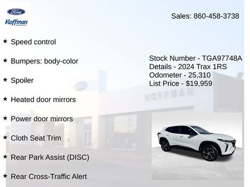 Used 2024 Chevrolet Trax RS w/ Driver Confidence Package FWD image 28
