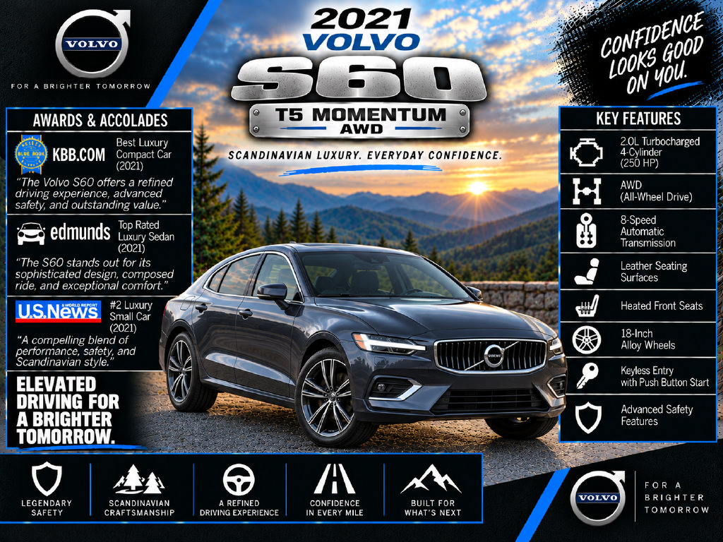 Used 2021 Volvo S60 T5 Momentum AWD/4WD image 2