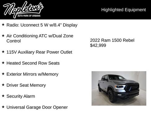 Used 2022 RAM 1500 Rebel w/ Rebel Level 2 Equipment Group image 16