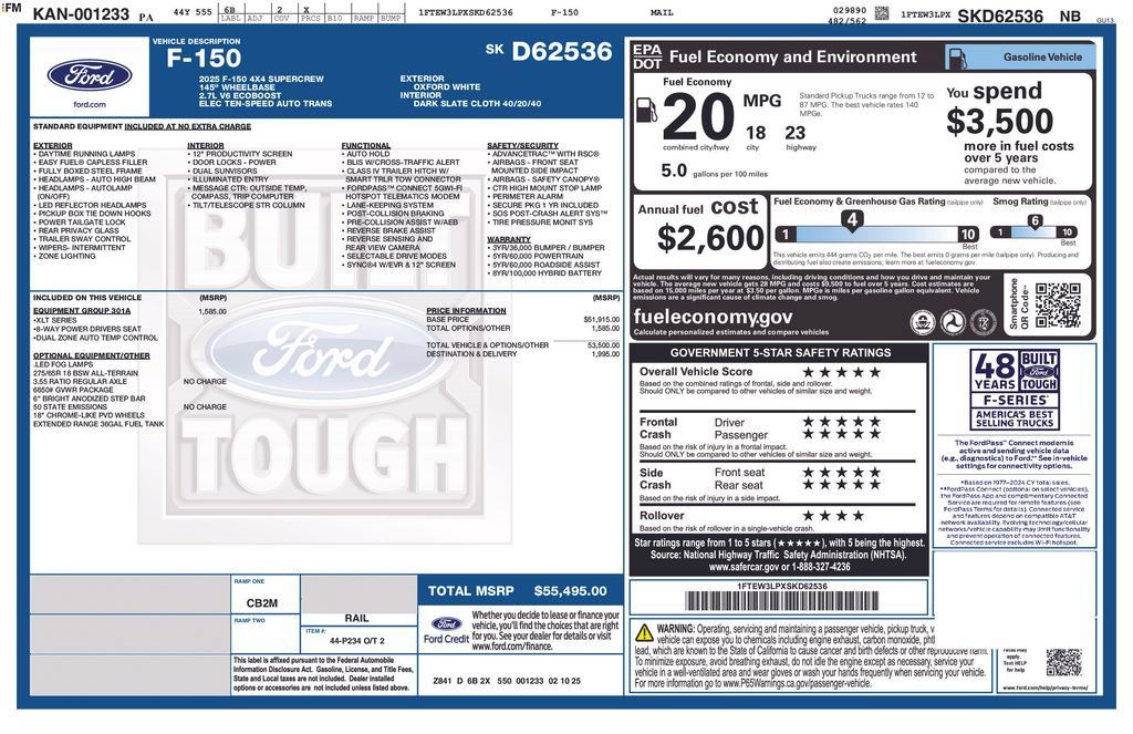 Used 2025 Ford F150 XLT w/ Equipment Group 301A Standard AWD/4WD image 12