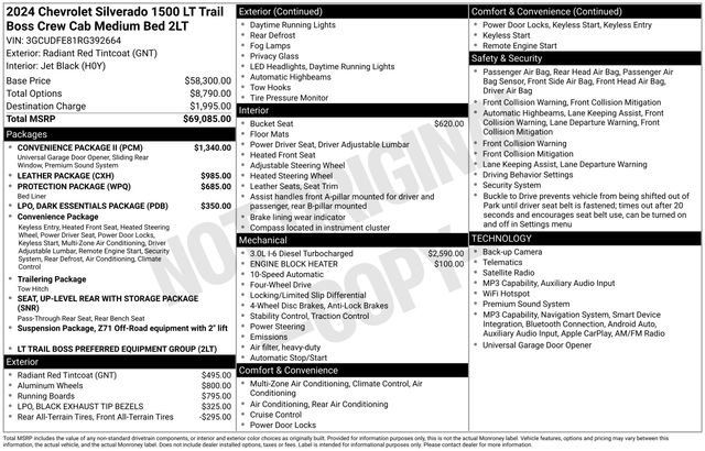 Used 2024 Chevrolet Silverado 1500 LT Trail Boss w/ Convenience Package II AWD/4WD image 12