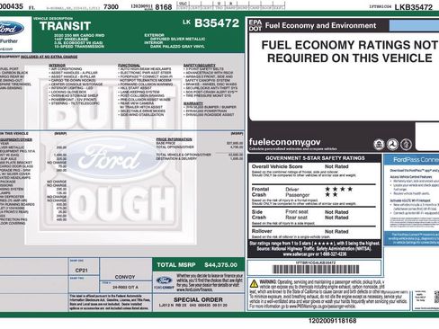 Used 2020 Ford Transit 250 Medium Roof w/ Load Area Protection Package RWD image 9