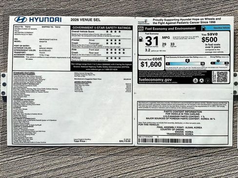 New 2026 Hyundai Venue SEL image 32