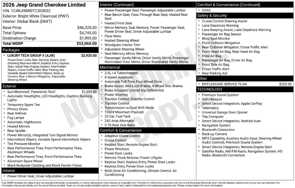 New 2026 Jeep Grand Cherokee Limited w/ Luxury Tech Group II AWD/4WD image 4