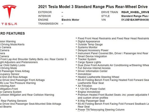 Used 2021 Tesla Model 3 Standard Range Plus RWD image 18
