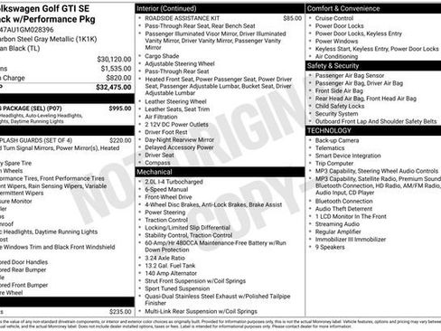 Used 2016 Volkswagen GTI SE w/ Lighting Package (SEL) FWD image 33