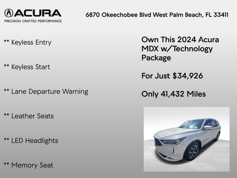 Used 2024 Acura MDX w/ Technology Package FWD image 14