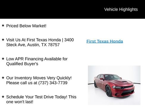 Used 2019 Dodge Charger Scat Pack w/ Dynamics Package RWD image 9