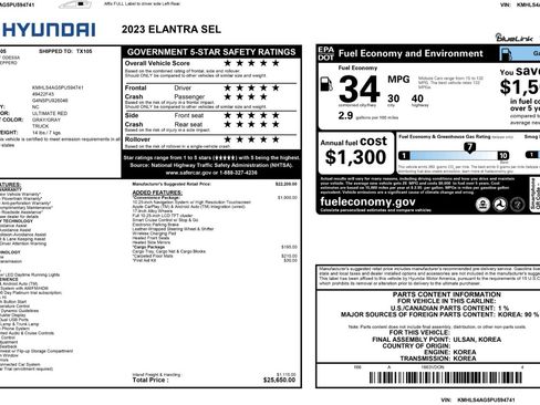 Used 2023 Hyundai Elantra SEL w/ Convenience Package image 49