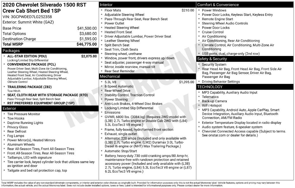 Used 2020 Chevrolet Silverado 1500 RST w/ All-Star Edition RWD image 15