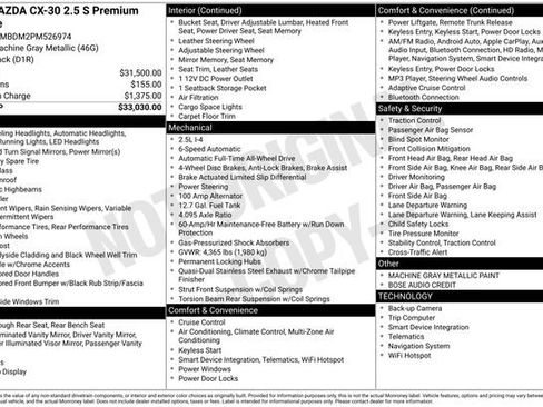 Used 2023 MAZDA CX-30 AWD 2.5 S w/ Premium Package image 26