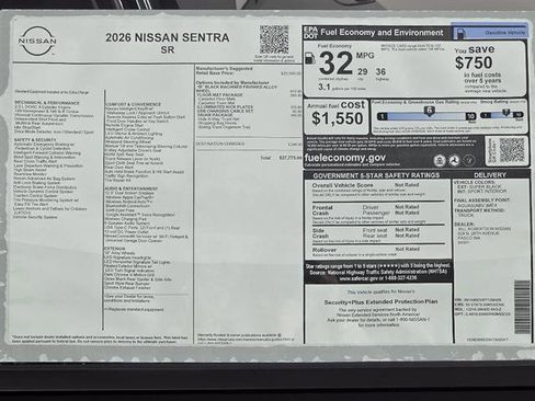 New 2026 Nissan Sentra SR w/ Floor Mat Package FWD image 42