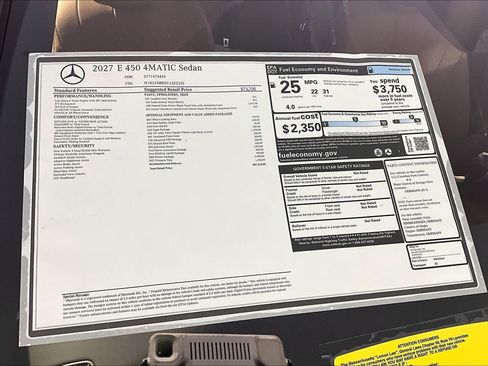 New 2027 Mercedes-Benz E 450 4MATIC Sedan image 18
