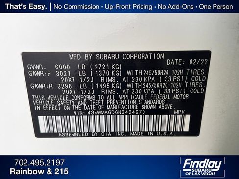 Certified 2022 Subaru Ascent Onyx Edition image 33