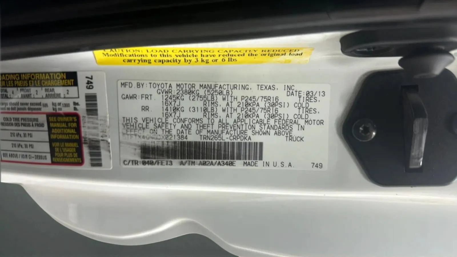 Used 2013 Toyota Tacoma PreRunner w/ Convenience Pkg RWD image 23