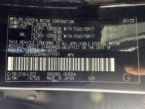 Used 2022 Toyota 4Runner SR5 Premium w/ Moonroof Package RWD image 25