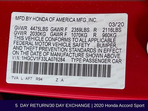 Used 2020 Honda Accord Sport image 33