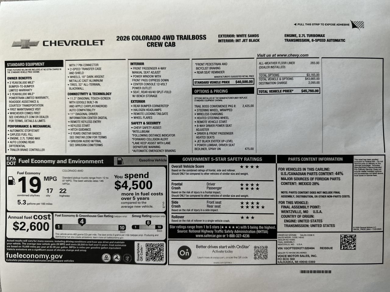 New 2026 Chevrolet Colorado Trail Boss AWD/4WD image 66
