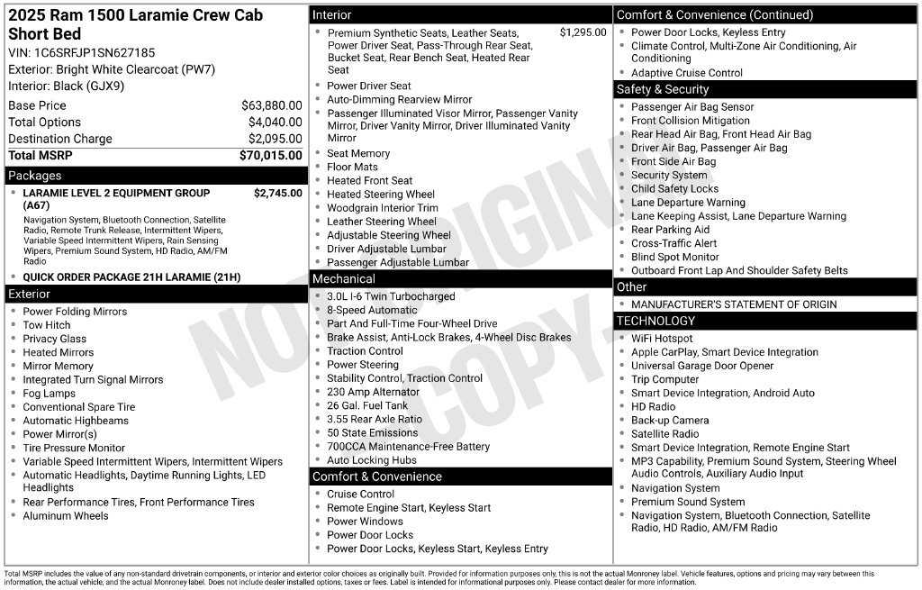 Used 2025 RAM 1500 Laramie AWD/4WD image 6