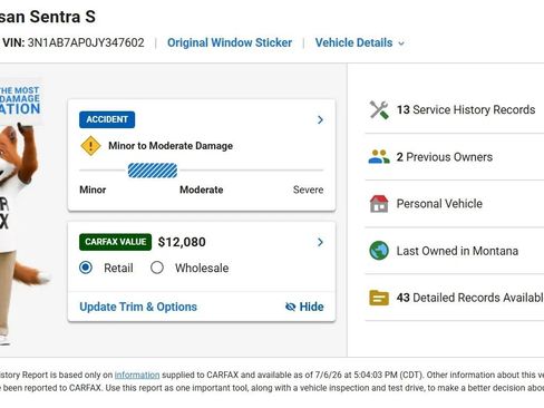 Used 2018 Nissan Sentra S FWD image 2