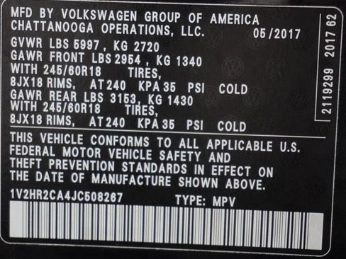 Used 2018 Volkswagen Atlas Launch Edition AWD/4WD image 15
