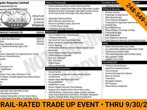 Used 2024 Toyota Sequoia Limited w/ Tow Technology Package AWD/4WD image 25