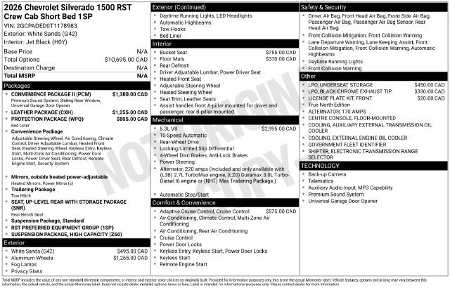 Used 2026 Chevrolet Silverado 1500 RST w/ Texas Edition Plus RWD image 1