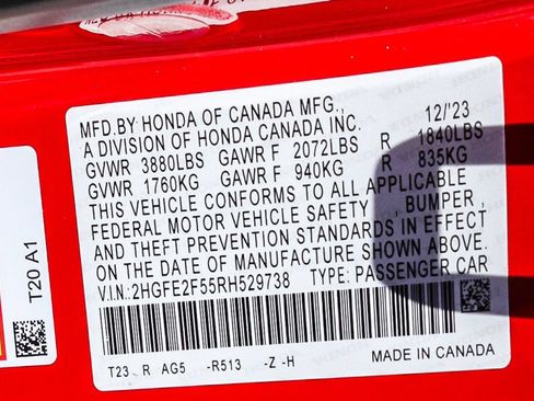 Certified 2024 Honda Civic Sport image 28