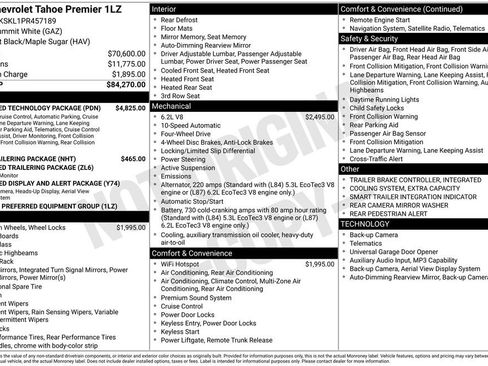 Used 2023 Chevrolet Tahoe Premier w/ Advanced Technology Package AWD/4WD image 7