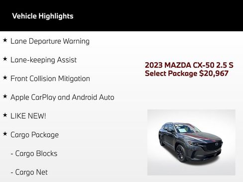 Used 2023 MAZDA CX-50 AWD 2.5 S w/ Cargo Package image 4