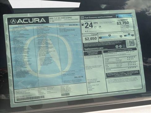 New 2025 Acura TLX SH-AWD w/ A-SPEC Pkg image 19