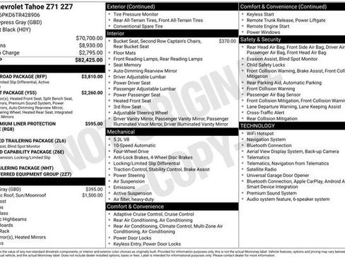 New 2026 Chevrolet Tahoe Z71 w/ Z71 Off-Road Package AWD/4WD image 28