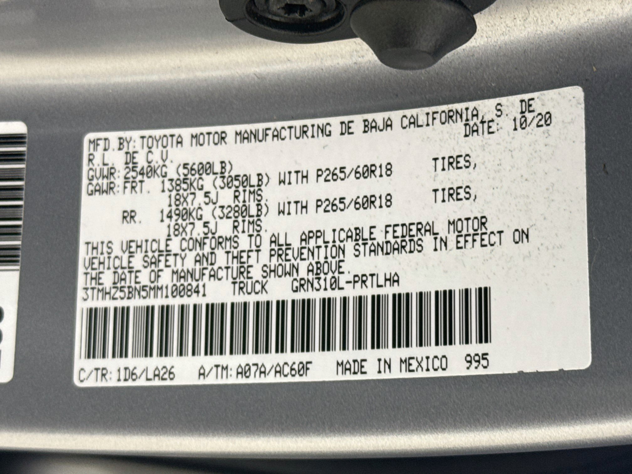 Certified 2021 Toyota Tacoma Limited AWD/4WD image 35