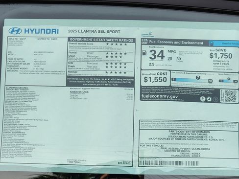 New 2025 Hyundai Elantra Sport image 25