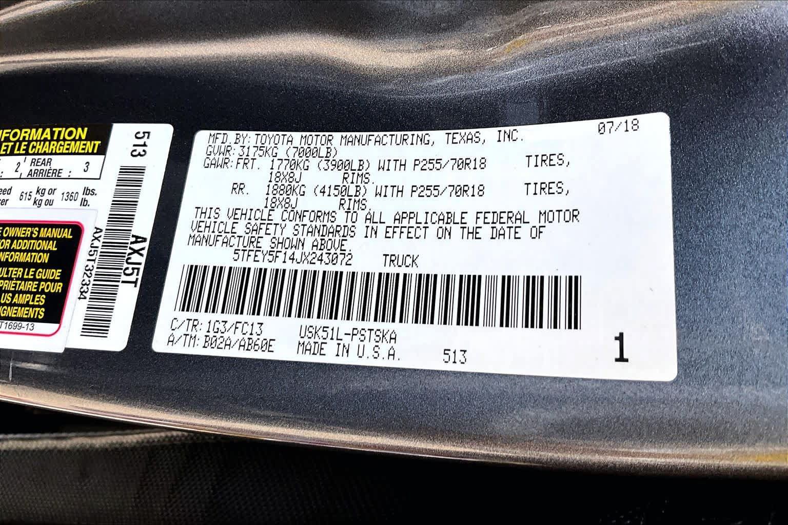 Used 2018 Toyota Tundra SR5 w/ SR5 Upgrade Package RWD image 33