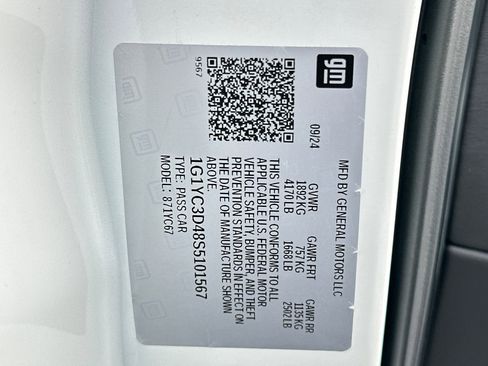 Used 2025 Chevrolet Corvette Stingray Premium Conv w/ Z51 Performance Package image 20