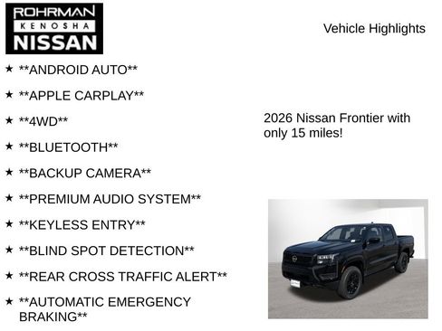 New 2026 Nissan Frontier SV w/ Tow Package AWD/4WD image 8