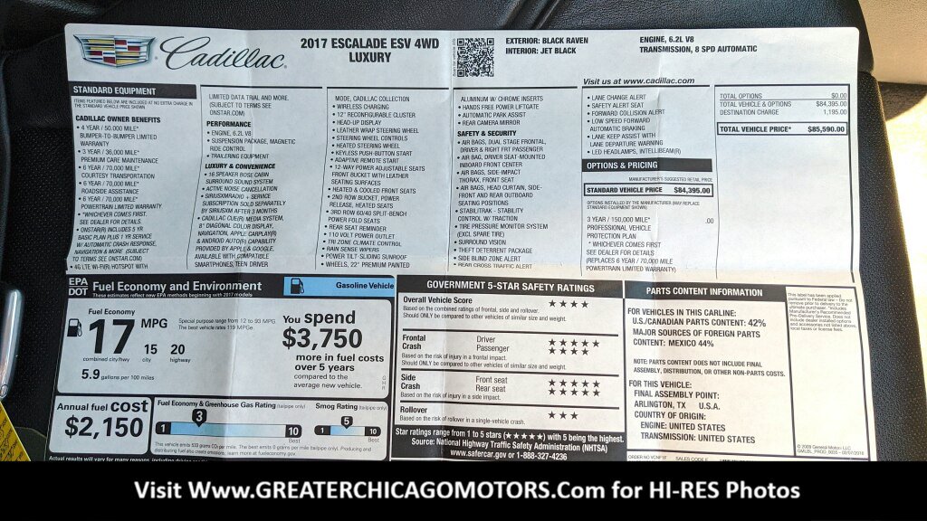 Used 2017 Cadillac Escalade ESV Luxury AWD/4WD image 31