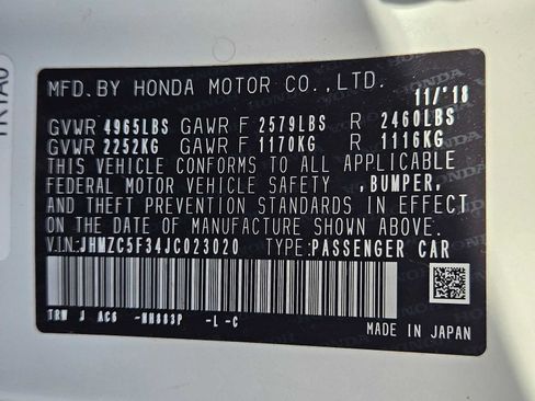 Certified 2018 Honda Clarity Touring image 34